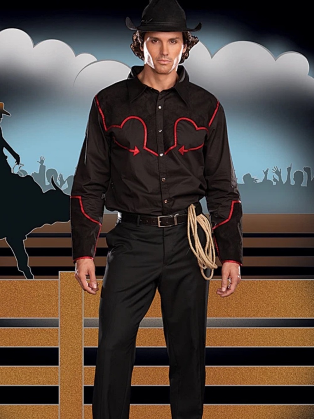 Mens Black Western Pearl Snap Shirt XL NWT Embroidered Rodeo Cowboy Festival